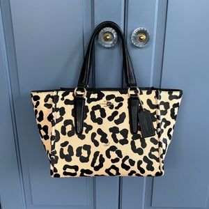 Coach Mini Crosby - Peach Ocelot print crossgrain leather